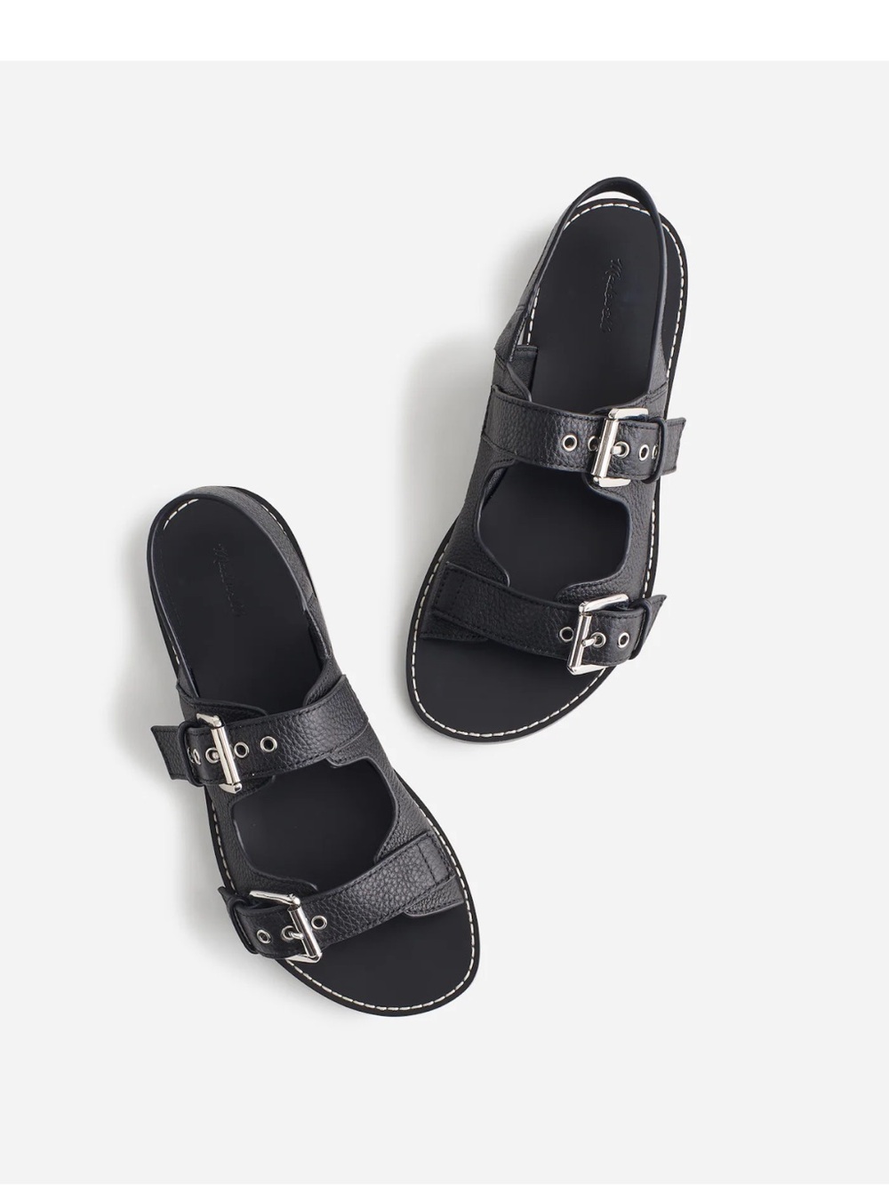 Madewell The Maude Double Strap Slingback Sandal in True Black 7